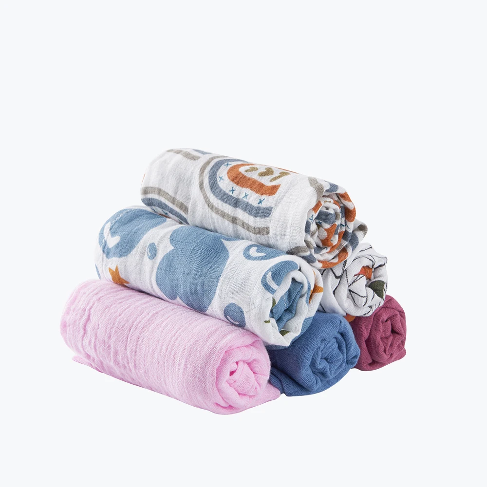 Elinfant 5 Pcs/set 60*60cm Newborn Soft 100% Cotton /Bamboo Cotton Feeding Burp Cloth Towel Scarf Baby Stuff Baby Muslin Swaddle