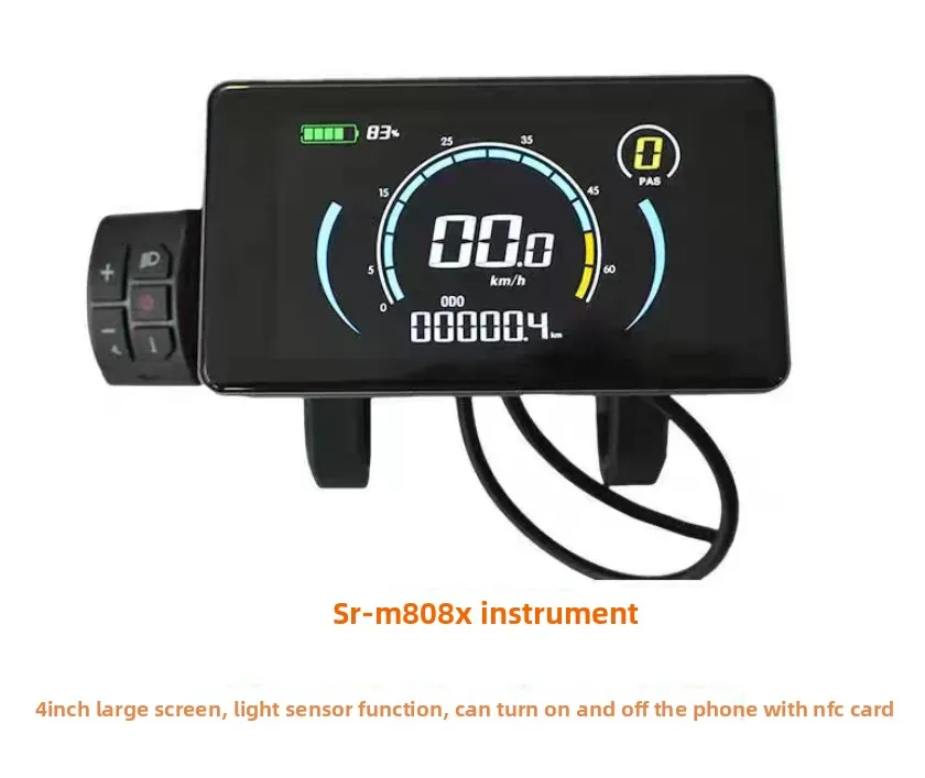 24V-72V electric bicycle LCD four-inch liquid crystal display instrument with light sensing system NFC switch machine 6 cores