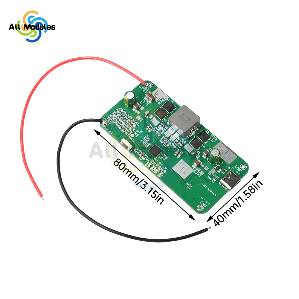 

PD 140W Bidirectional Fast Charging Mobile Power Module 2-6S Ternary Lithium Iron Phosphate Protective Motherboard DIY Kit
