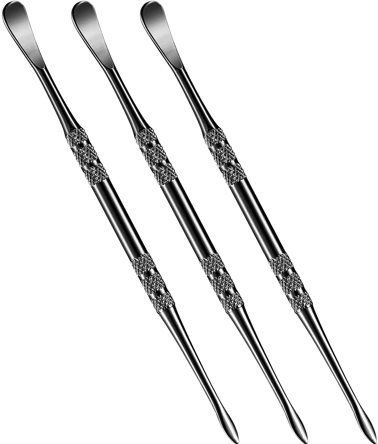 3 paquets d\'outils Carimplementation en acier inoxydable arc-en-ciel noir argent et Gold-12cm/4.71in