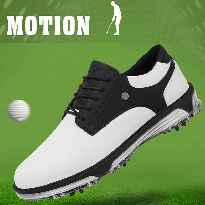 

New Men's Golf Sneakers Lightweight Waterproof High Anti Slip Golf Sneakers Fashionable Outdoor Casual Shoes Large Shoes