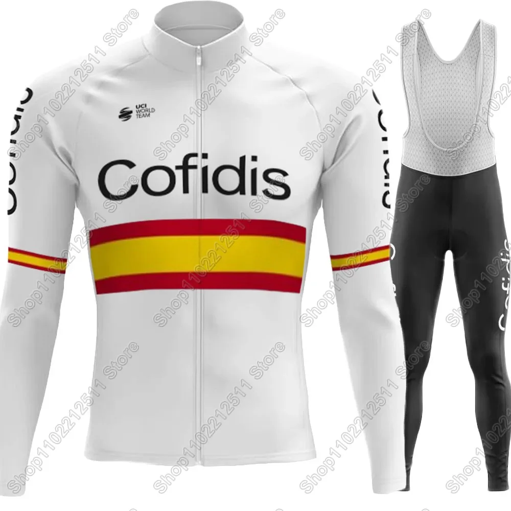 

Cofidis Team Espana 2025 Комплект велосипедного трикотажа Летняя зимняя одежда Костюм Мужские брюки с длинным рукавом MTB Велосипедные шоссейные брюки Нагрудник Ropa Ciclismo
