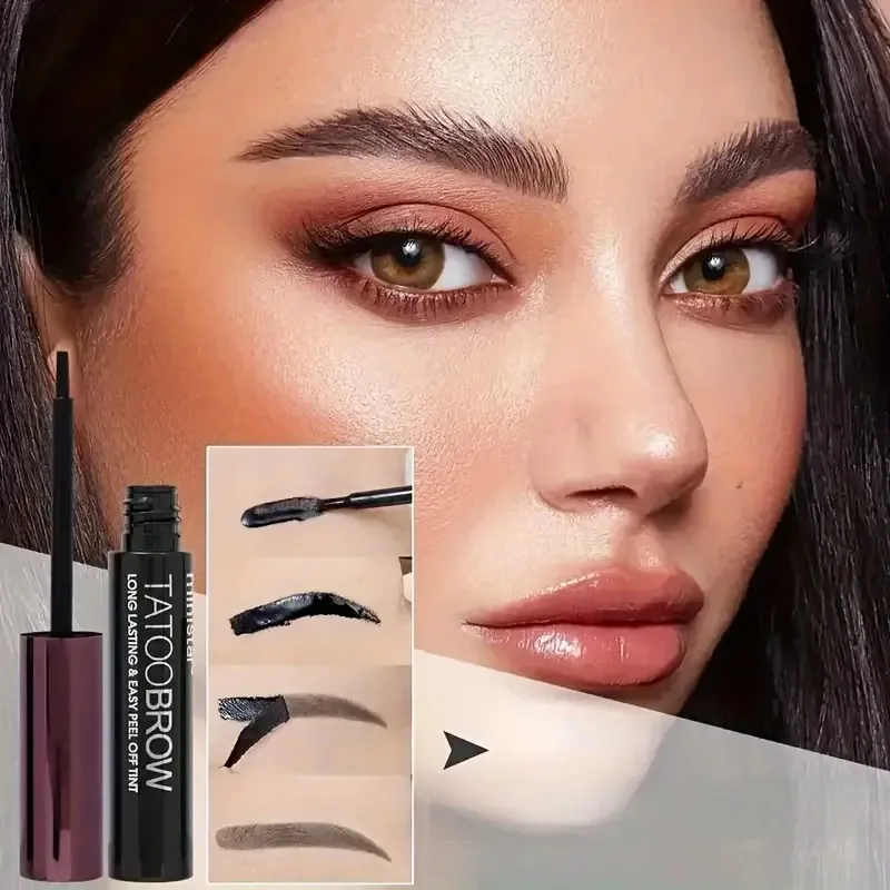 タトゥーブロウ ロングラスティングアイブロウジェルクリーム - 防水、防汗、簡単に剥がせる、すべての肌タイプ、完璧な眉ティント