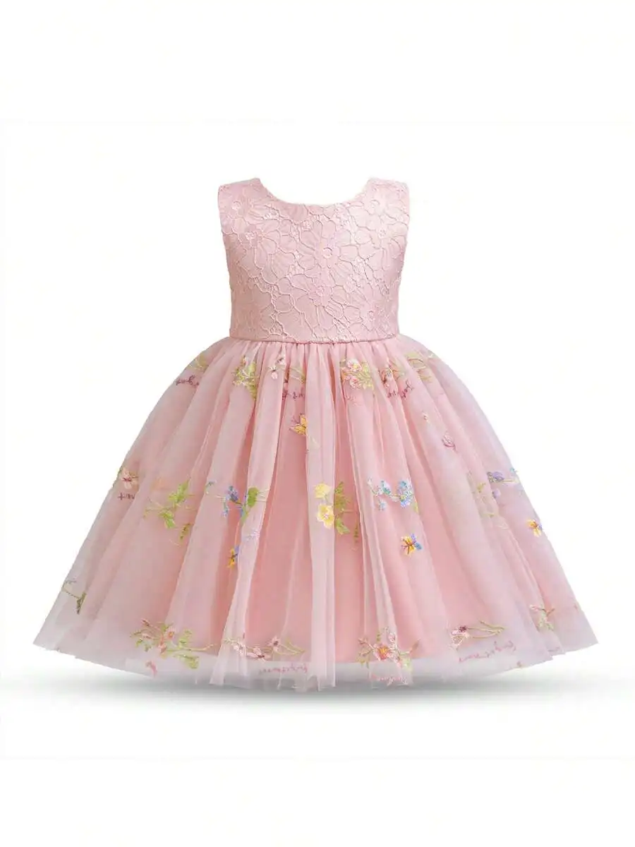 

Floral Embroidered Tulle Lace Evening Dress For Women