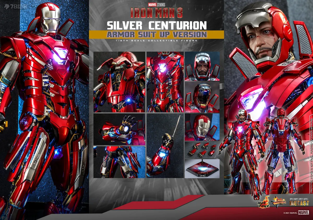 In Stock Original HotToys MMS618 Iron Man Silver Centurion Armor Version 1:6 Alloy Action Figure Movie Model S.H.F Gift Toy