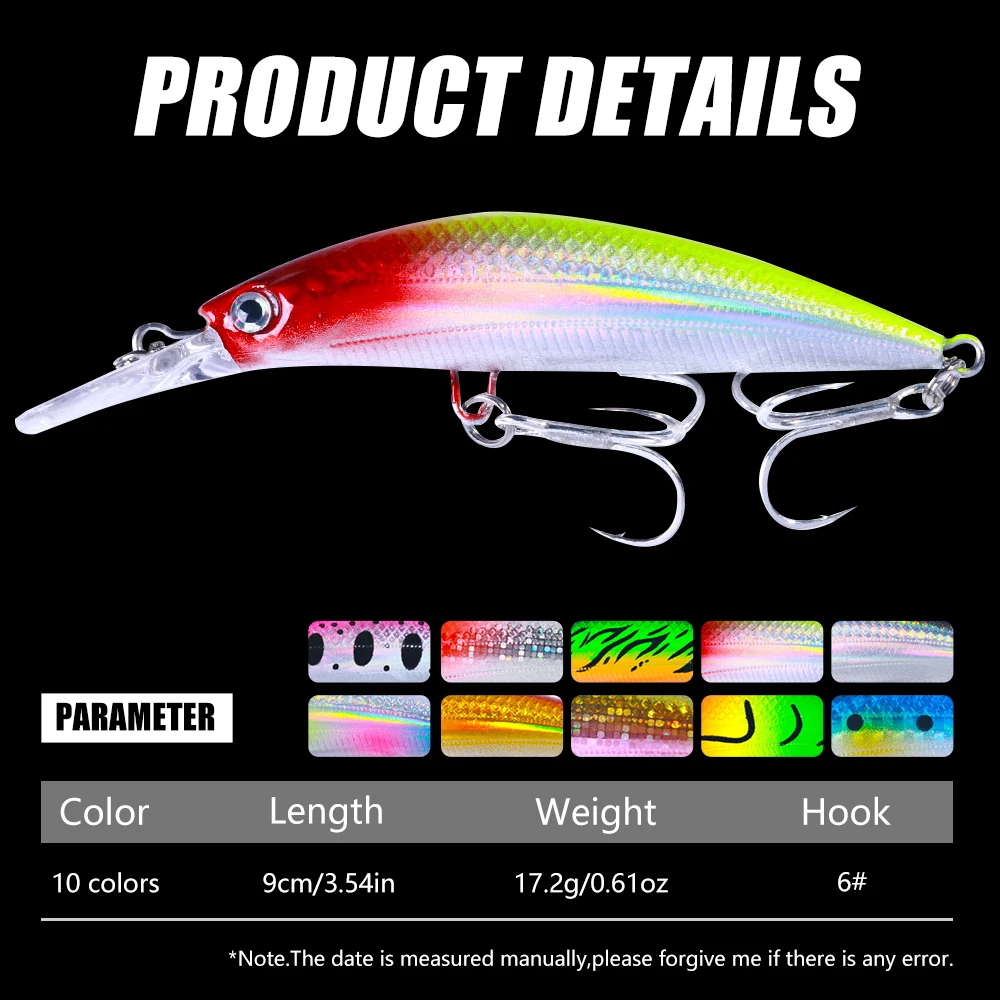 Señuelo Minnow hundimiento rápido 9cm – para trucha, lucio y lubina - imagen 5