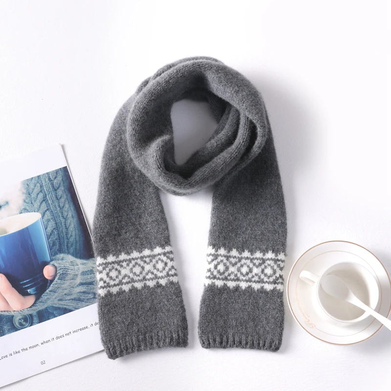 100% Wool Fair‑Isle Colorful K - Wool Scarf Men review and price