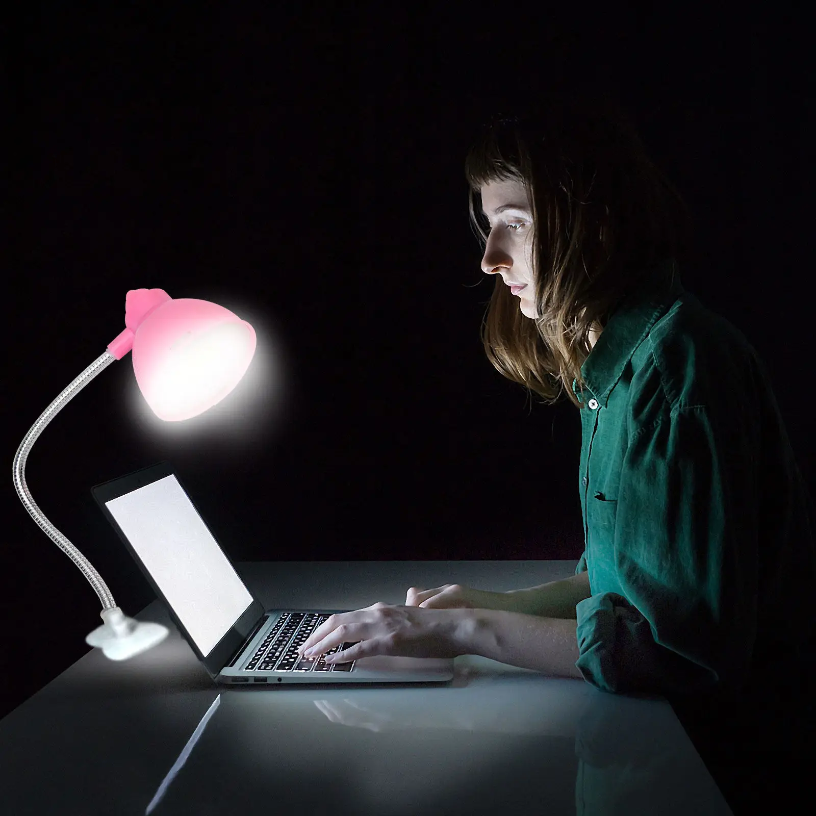 Portable LED Clip Desk Light Eye Protection Study Lamp with Adjustable Flexible Neck for Students Bed Reading Night Work