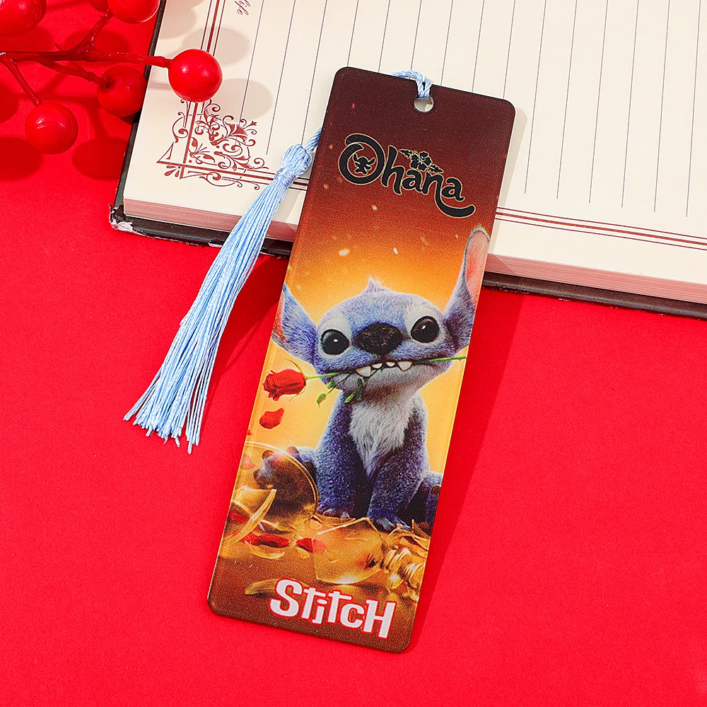 

1PCS Ohana Stitch Bookmarks Cute Anime Acrylic Bookmarks For Teenagers Study Gifts Farewell Gifts For Nurses