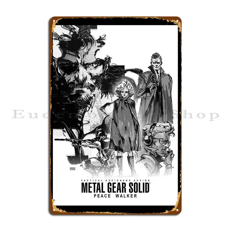 Metal Gear Solid Peace Walker Poster Metal Sign Rusty Club Wall Cave Wall Decor Printing Tin Sign Poster