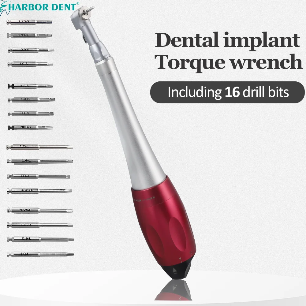 

Dental Universal Implant Torque Wrench With 16pcs Drivers Dentistry Ratchet Latch Head Handpiece 5 To 35 N.cm Dentist Equipment