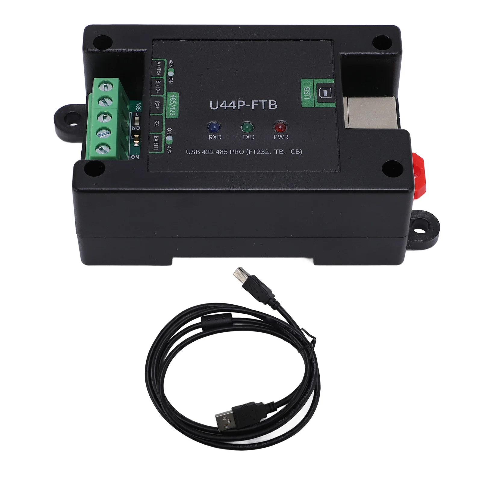 USB 422 485 PRO Module with Rail Serial Port Converter Module with DB9 Male Connector USB B Interface