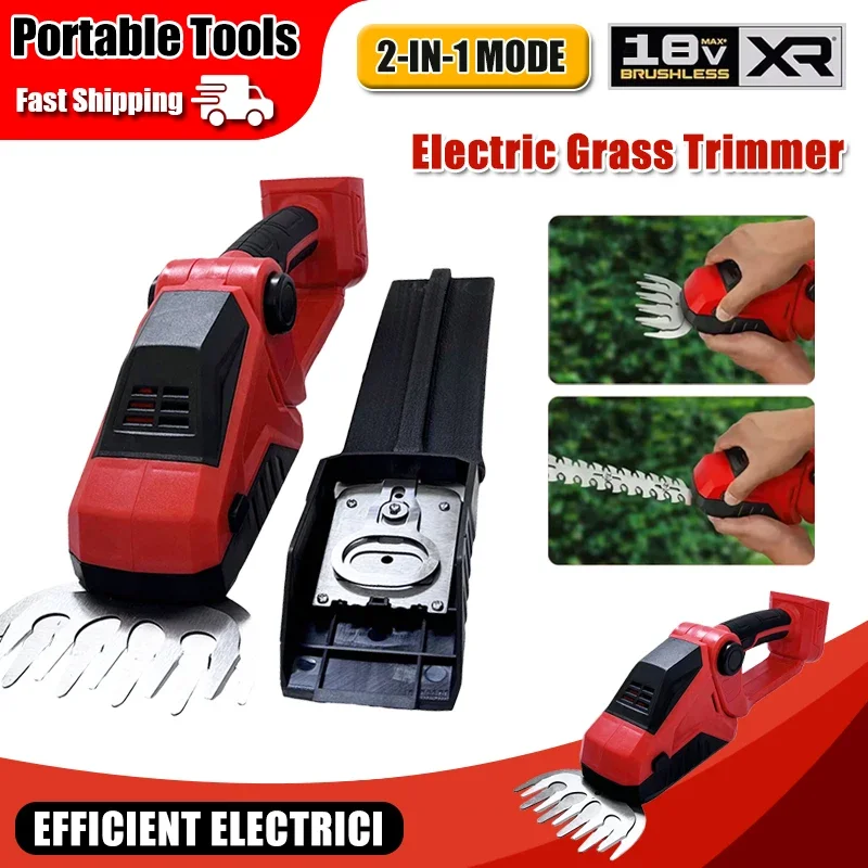 

Cordless Hedge Trimmer 2 in 1 Electric Grass Trimmer Bush Trimmer Grass Shears Handheld Garden Tool For Milwaukee 18V Battery