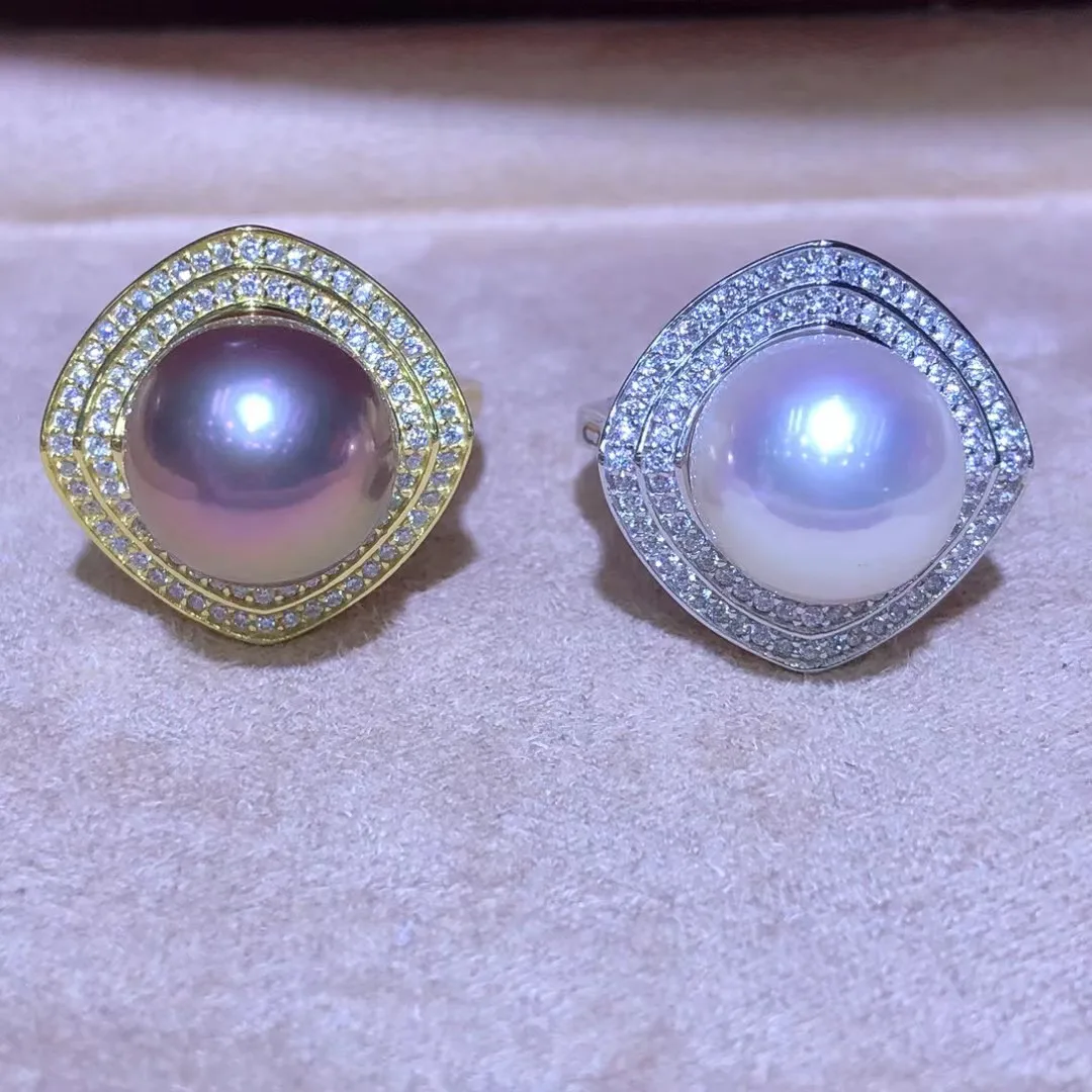 

Регулируемое кольцо из стерлингового серебра S925, фурнитура, крепления, аксессуары, детали, фитинги для жемчуга 12-13 мм, 5 шт./лот