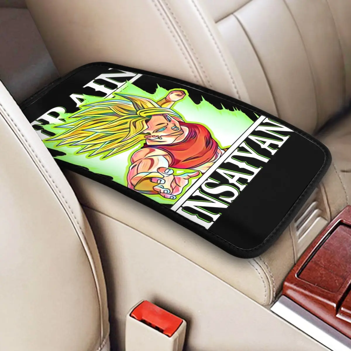 Train Insaiyan Dragon Ball Center Console Protective Cushion Pad Cars Car Accessories Armrest Cover Mat Automobiles Armrest Pad