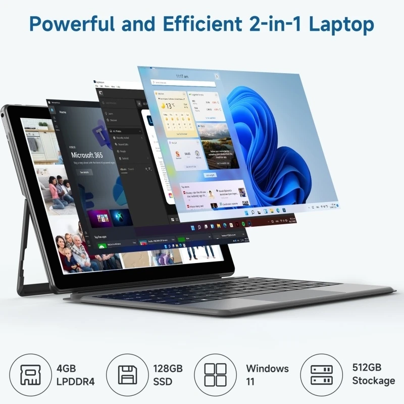 10.8'' Windows 10 Tablet PC CWI540 N4020 CPU 4GB RAM 64GB ROM 1.10GHz Quad Core 1920x1200 IPS Screen
