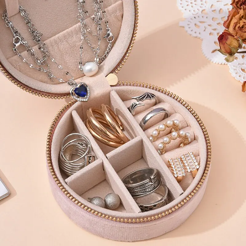 Velvet Jewelry Box Multifunctional Protection Jewelry Storage Box Earrings Necklace Ring Jewelry Organizer Container For Trinket