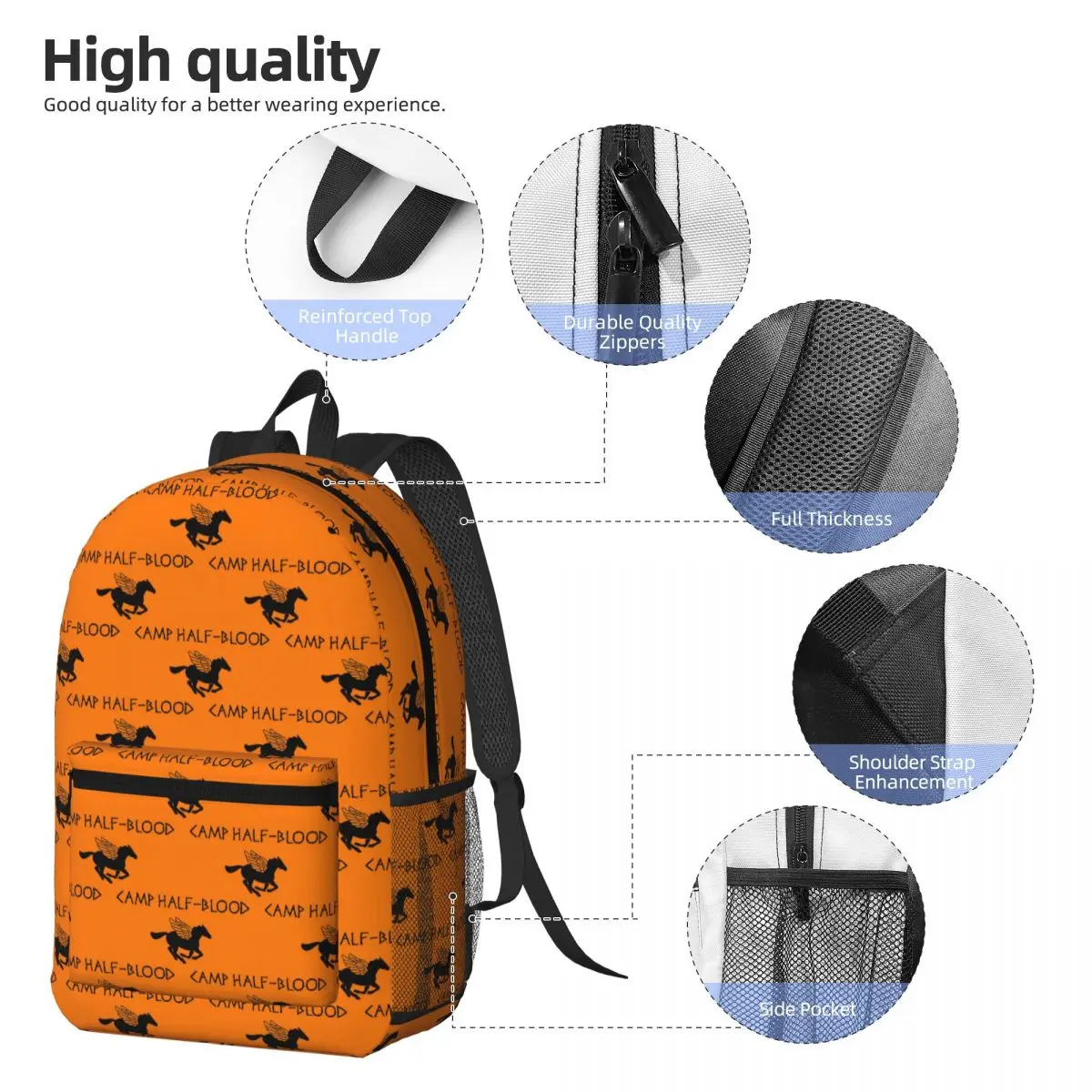 Camp Half-Blood - Percy Jackson Backpack Boys Girls BookBag Children School Bag Laptop Shoulder Bags for Men Women