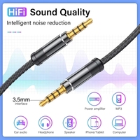 3.5mm To 3.5mm Jack 4 Pole Audio Cable Adapter For Phone Headset Microphone Car MP3 Music Hifi Stereo Sound Connector 1.5m 3m
