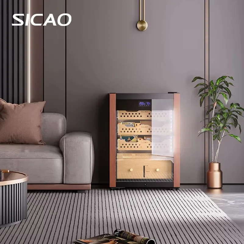 Small Cigar Humidor Electric 137L Hold 1000 Thermoelectric 5.0-22.0℃  Spanish Cedar Wood  Mini Cigar Cooler Cabinet