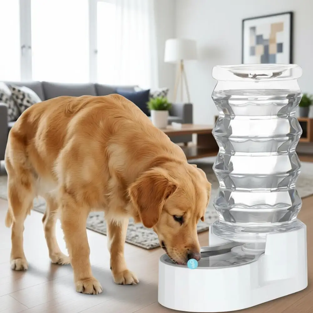 

8L Automatic Stainless Steel Dog Water Feeder with Brush and Triple Filter for Senior Pets or Kitchen Living Room