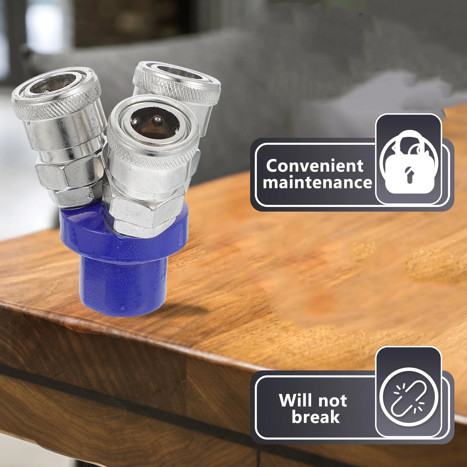 

2pcs Air Compressor Splitter Nickel Plated Iron Quick Coupling Fittings Pneumatic Components Garden Connectors