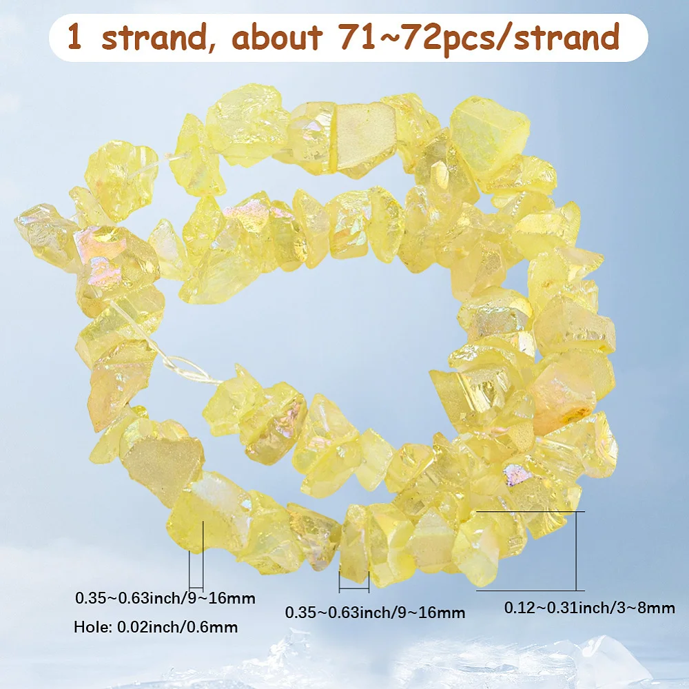 1 Box 71PCS Crushed Quartz Chip Beads with Holes Irregular Shaped Tumbled Rocks Stones Loose Bead for Jewelry Making Vase Filler