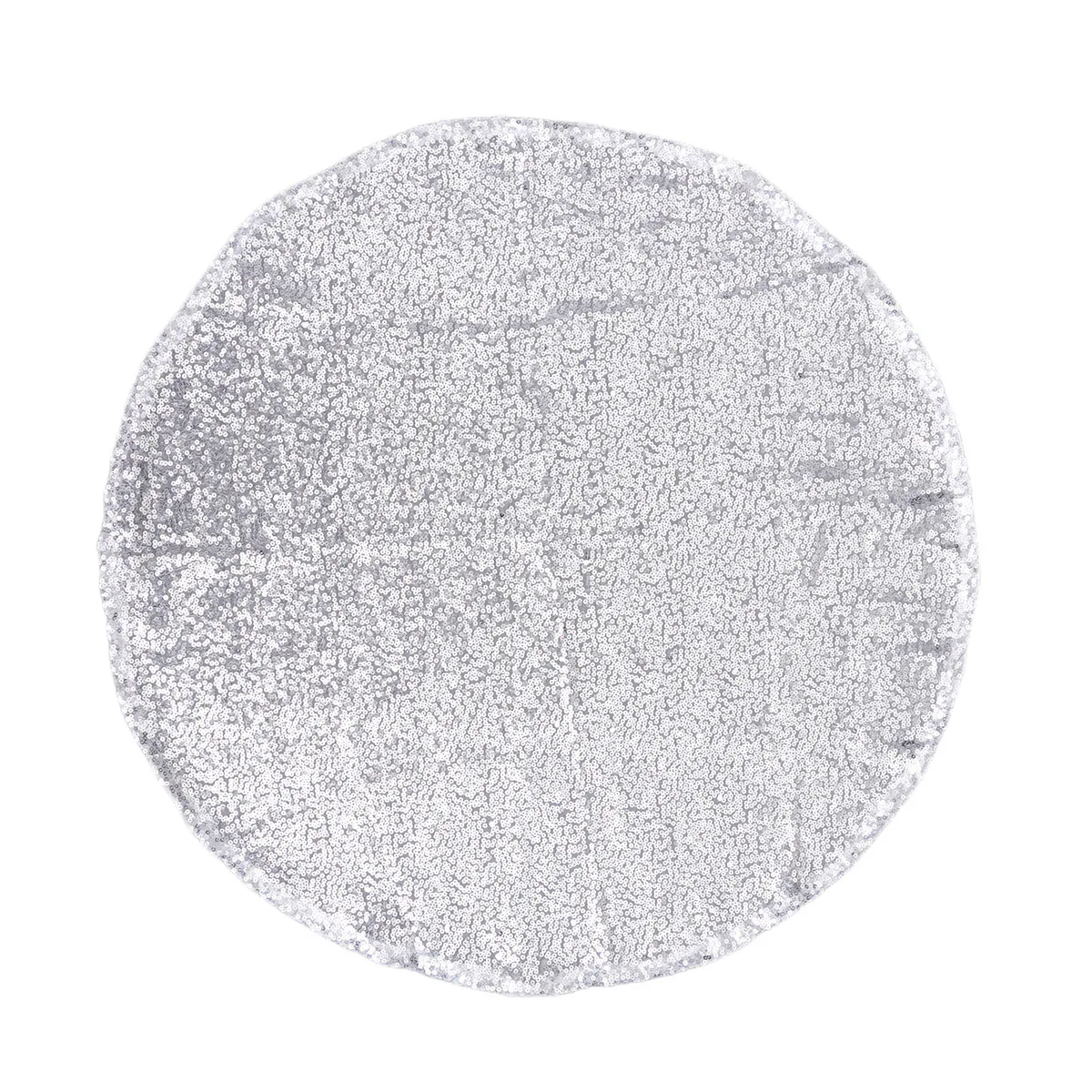 

Silver Sequin Tablecloth Round Shiny Waterproof Table Cover For Wedding Party Banquet Lightweight Polyester Glitter