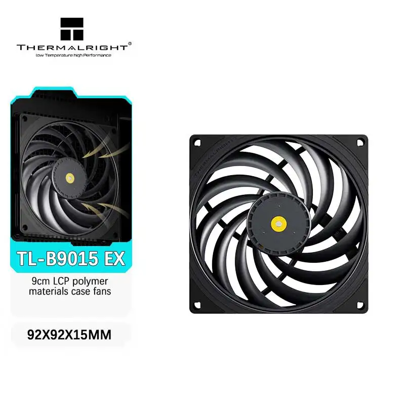 Thermalright TL-B9015 EX 92mm LCP Ultra-Thin Fan with Dual Ball Bearings Dots Glue Noise Reduction Ring Design chassis fans