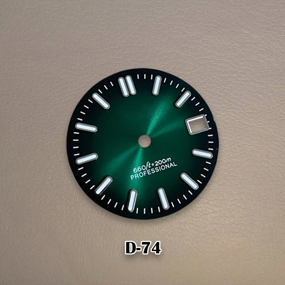 28.5mm High Quality S Logo NH35 Gradient Sunray Dial Fit NH35/NH36 Movement Green Luminous NH35 Accessories