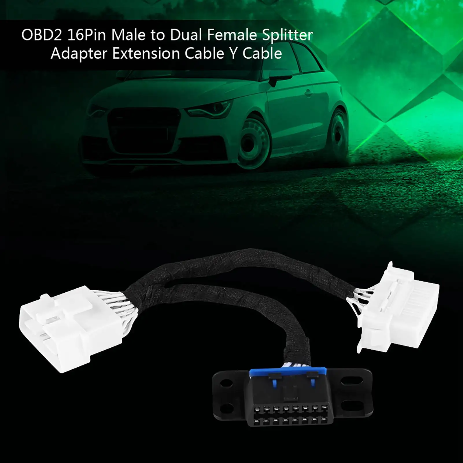 16 Pin OBD2 OBDii 2 przedłużacz splittera jeden męski do dwóch żeńskich kabli Y OBD2 Splitter OBD2 rozszerzenie OBD2