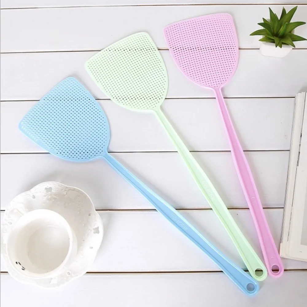 

3pcs Simple Plastic PP Fly Swatter Manual Extended Handle Mosquito Swatter No Damage Multi-color Mosquito Repellent Tools Summer
