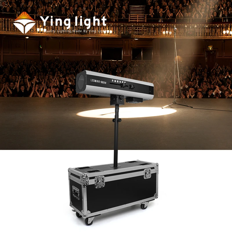 Professional 330W & 660W Double Focusing LED Follow Spot Light with Flight Case DMX512 Control for Wedding Beam Lighting