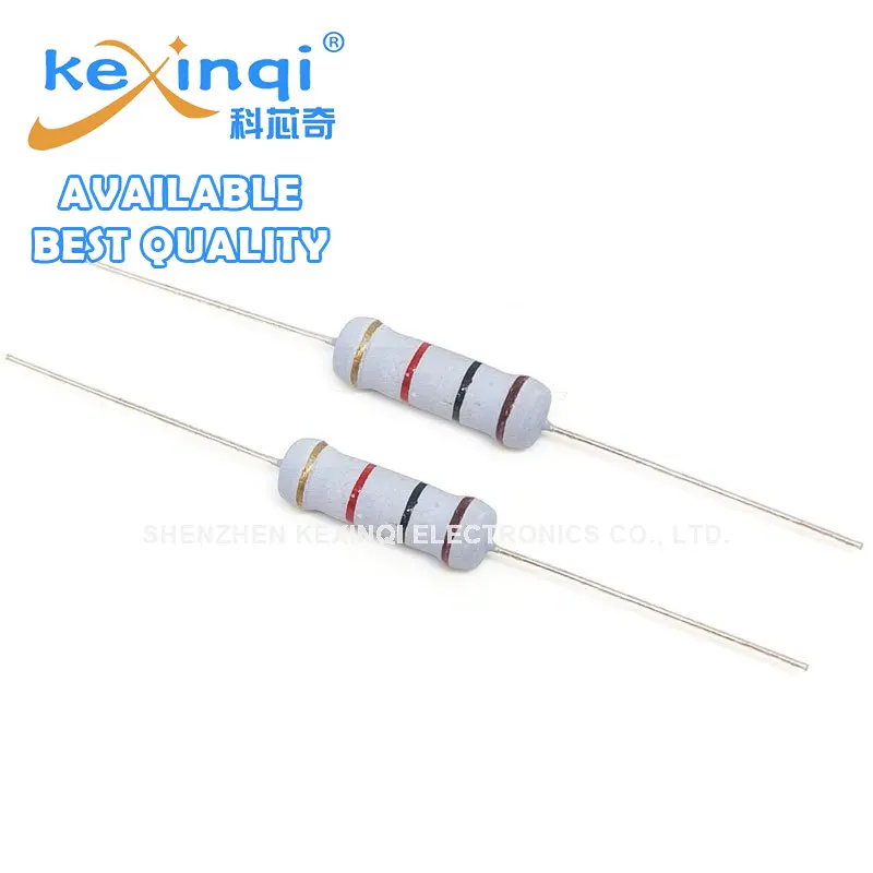 Kexinqi-Resistor de película metálica de carbono, 20 piezas, 2W, 5% 1R ~ 10M 100R 220R 330R 1K 2,2 K 3,3 K 4,7 K 10K 22K 47K 100K 1M 100 220 330 Ohm