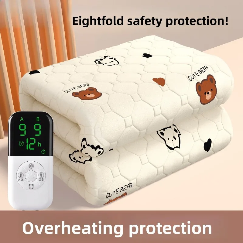 Dual Control Heated Mattress Pad Adjustable Temperature Smart 2026 New Model Dormitory Use Home Furnishings Heating Blanket