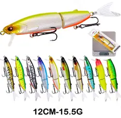 12CM 15.5G Fishing Lure Artificial Hard Bait 2 Segment Jointed Floating Surface Hard Baits Swimbait Wobblers Bass Tackle