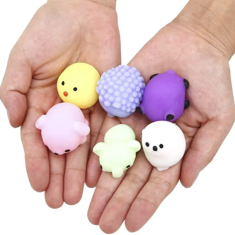 24 stuks schattig dier Mochi antistress bal speelgoed stressverlichting speelgoed