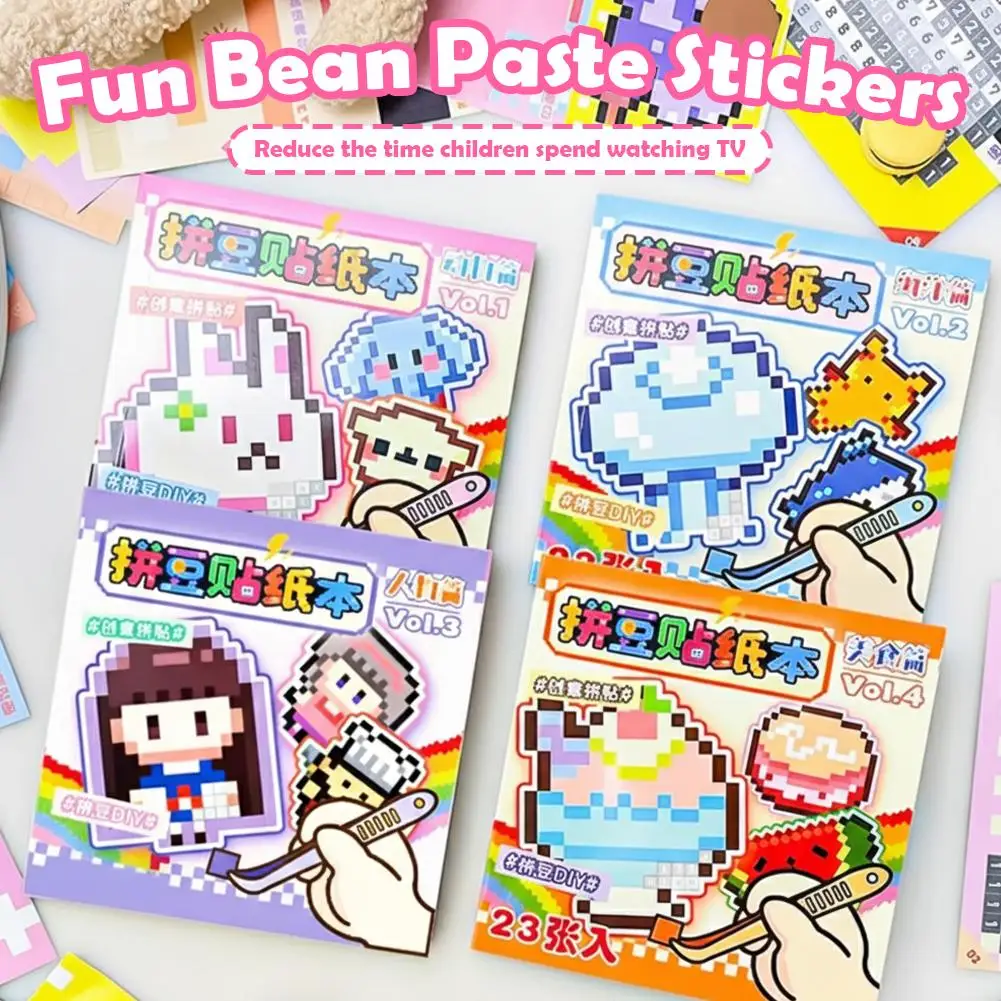 Pegatinas de Cuentas de la Serie Piggy Gate Everlasting, Pegatinas Creativas 3D Pop-Up, Rompecabezas Digitales para Niños, Estilo Pixel de Anime y Dibujos Animados