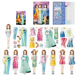 Magnetic Dress Up Princess Creative Magnet Dress Up Paper Dolls Puzzles Pretend Play Toy Set Birthday Gift For Toddler Girls