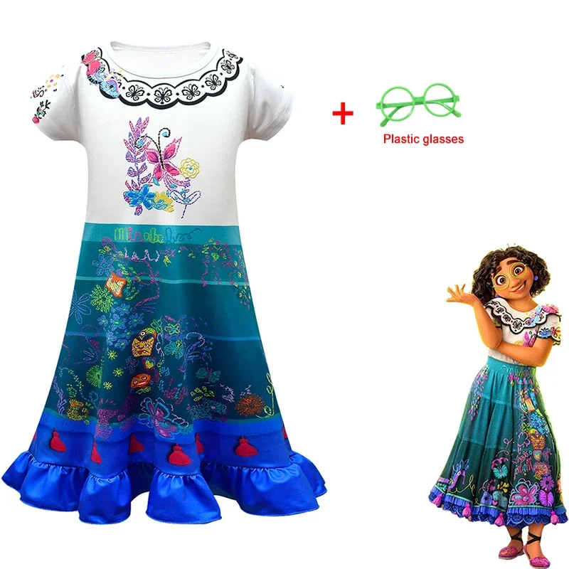 Baby girls Encanto dress mirantie cosplay cotton nightties night tops kids nightwear kids evening Princess dresses Christmas nig