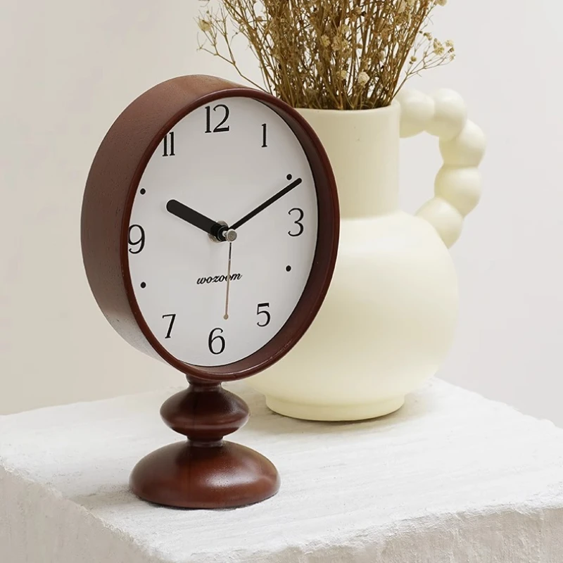 Modern Wooden Desk Clock Simple Living Room Table Clocks Nordic Office Desktop Silent Watch Interior Decoration Accessories