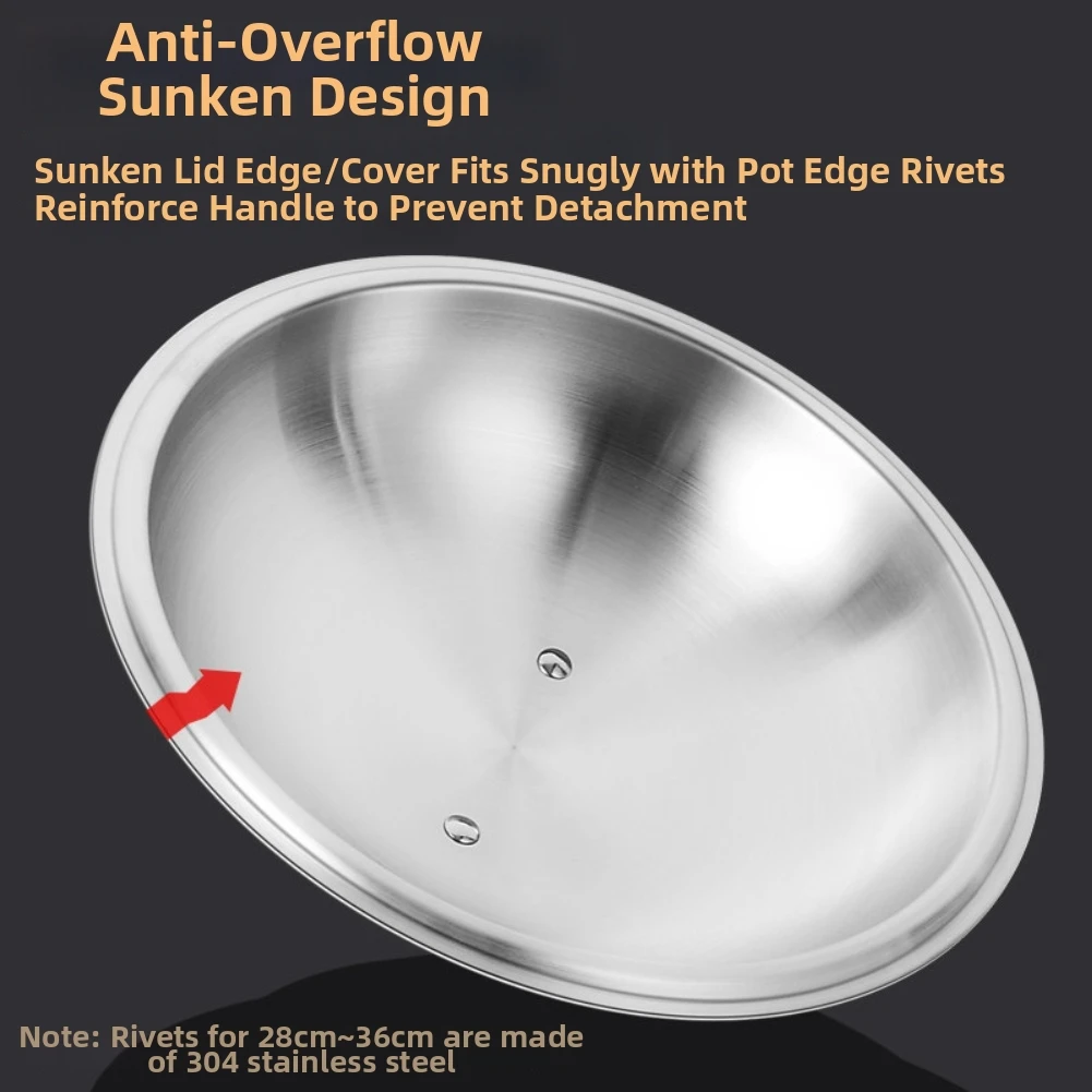 High-Dome Stainless Steel Lid Constructed from 316 Stainless Steel to Promote Uniform Heat Flow and Prevent Pitting