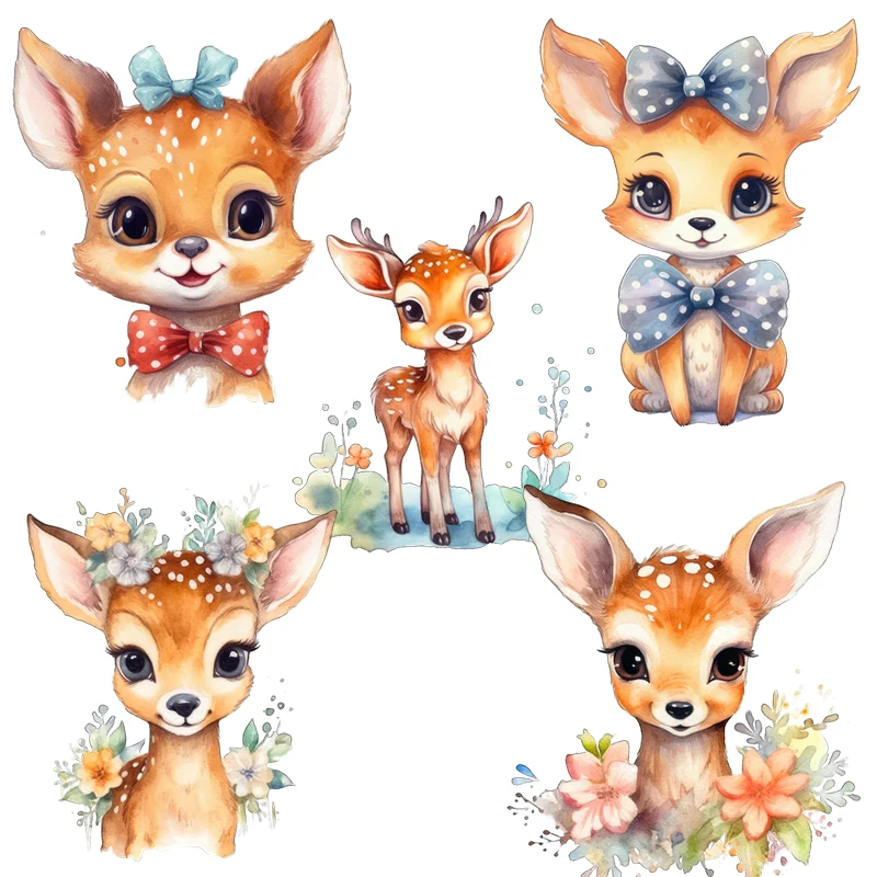 Three Ratels CP55 Cartoon Deer Animal Sticker for Home Decoration Refrigerator Sticker Toilet decals