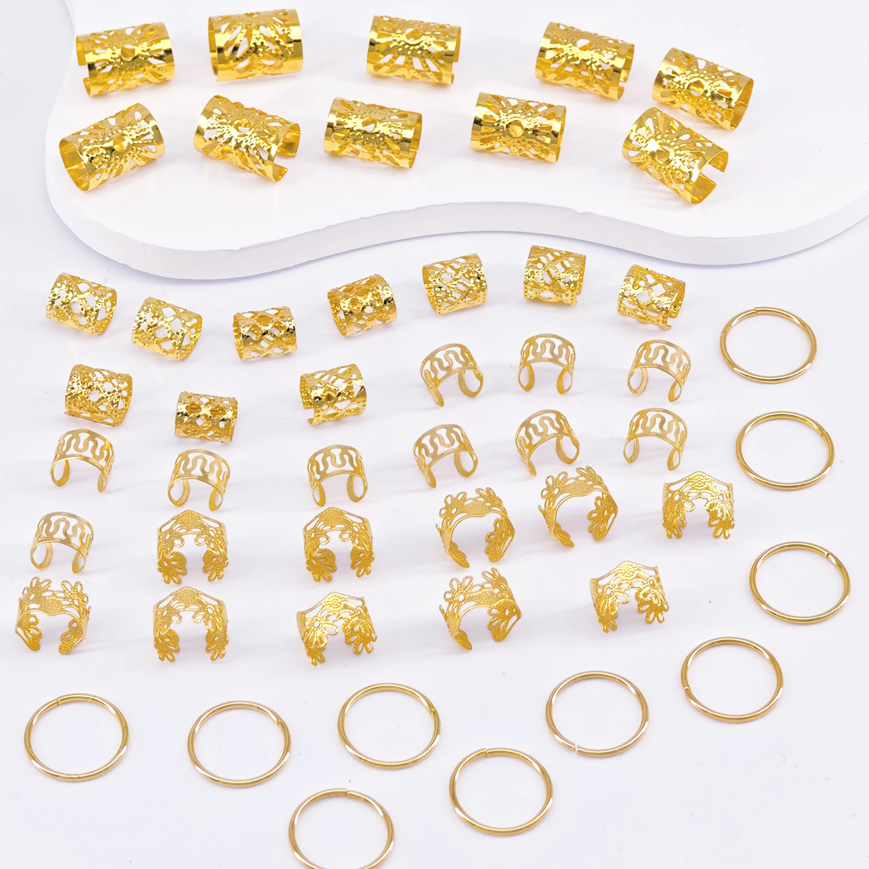 49pcs Alloy Dreadlock Hair rings Stylish Hair Accessories Loc Hair Jewelry for Braids for Girls and Women Perfect for dances