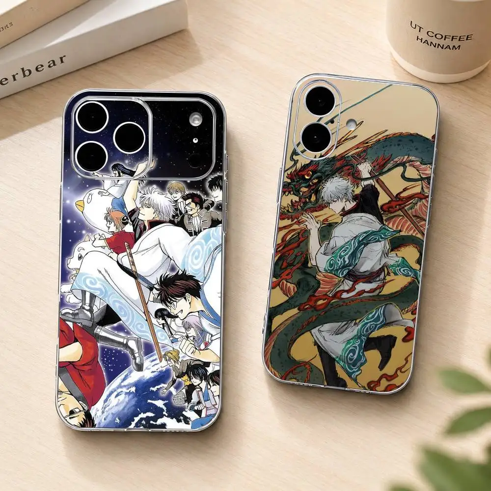 Anime Gintama gift Phone Case For iPhone 17 16 15 14 13 12 11 Mini Pro Max Plus Transparent Cover