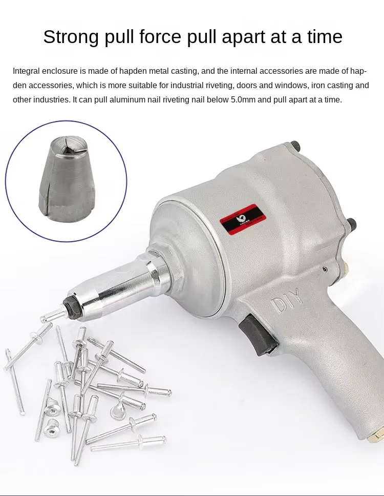 SUBAO นิวเมติก Rivet ปืนเล็บ Air Blind Riveting เครื่องมืออัตโนมัติ Rivet Nailer เล็บอัตโนมัติเครื่องสําหรับ 2.4 มม.-4.8 มม.เล็บ