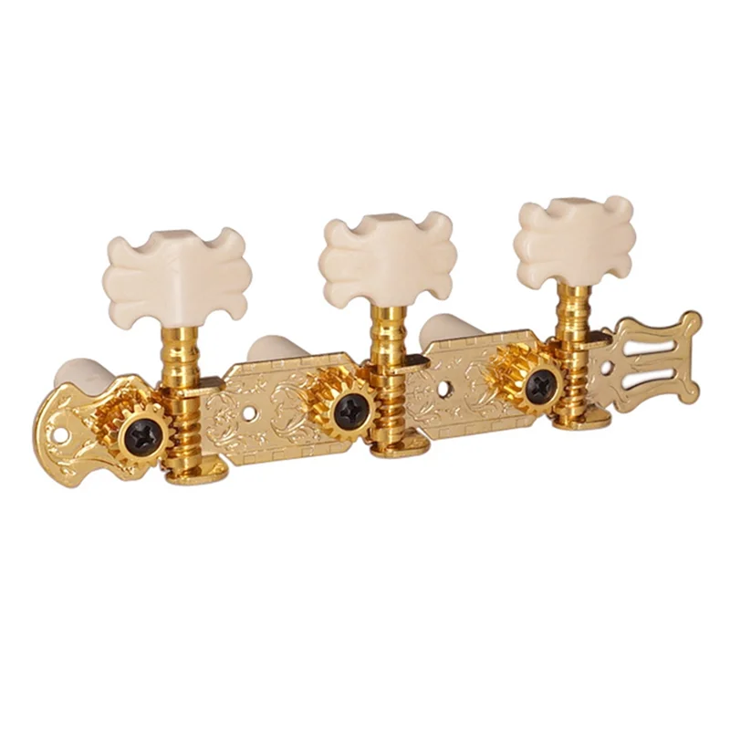 

CGDS-Gold Professional 1 Pair Classical Guitar Tuning Pegs Machine Heads Tuners Keys Left+ Right Metal Guitar Knob Parts