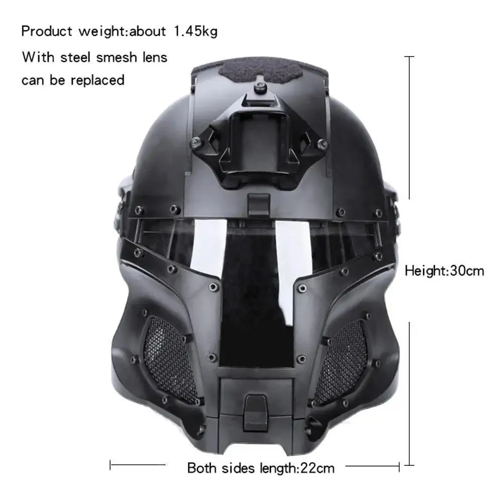 Tactical Helmet Modular Medieval Iron Warrior Protective Paintball Airsoft Helmet Replaceable Lenses Outdoor Sports Cycling Gear