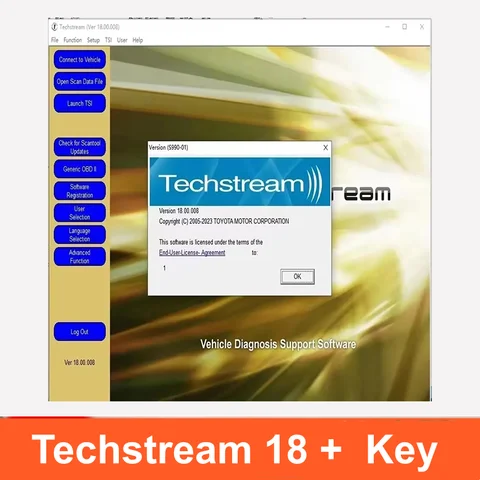 Unlock Version Mini VCI Techstream V18.00.008 J2534 Interface Software Only No Need Activate For To-yo-ta Car Diagnostic Tool