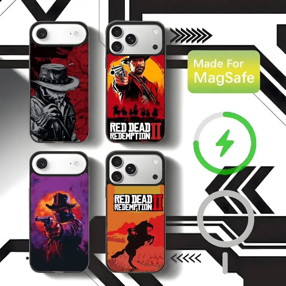 

RDR 2 Arthur Morgan Game Phone Case For iPhone 17,16,15,14,13,12,11,Pro,Max,Plus,Mini,SE4,E Magnetic Magsafe Wireless Charging